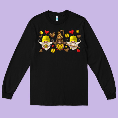 Softball Gnome Long Sleeve Tee Designed By Hra Design Shop
