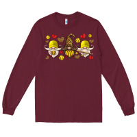Burgundy softball gnome Long Sleeve Tee - HRA Design Shop