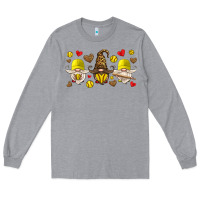 Heather Grey softball gnome Long Sleeve Tee - HRA Design Shop