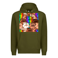 Army Green Pride lgbtq fists seamless pattern Premium Hoodie - BundleAndBundleShop