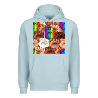 Blue Mist Pride lgbtq fists seamless pattern Premium Hoodie - BundleAndBundleShop