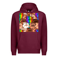 Burgundy Pride lgbtq fists seamless pattern Premium Hoodie - BundleAndBundleShop