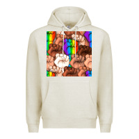 Oatmeal Heather Pride lgbtq fists seamless pattern Premium Hoodie - BundleAndBundleShop