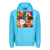 Ocean Blue Pride lgbtq fists seamless pattern Premium Hoodie - BundleAndBundleShop