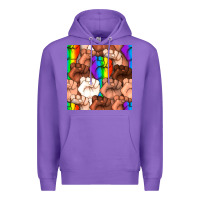 Purple Pride lgbtq fists seamless pattern Premium Hoodie - BundleAndBundleShop
