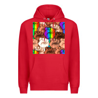 Red Pride lgbtq fists seamless pattern Premium Hoodie - BundleAndBundleShop