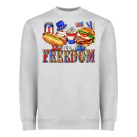 Heather Grey tastes like freedom with leopard Heavyweight Sweatshirt - texasbilliewilder