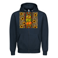Navy pumpkin Zipper Hoodie - JahusDesignShop