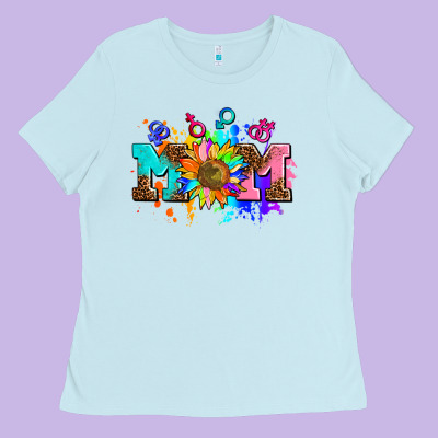 Pride Lesbian Gay Mom Sunflower Ladies Tee Designed By Adodesignshop