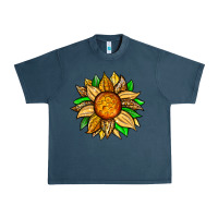 Midnight Navy pineapple sunflower Urban Heavy Tee - Zillion Design Studio