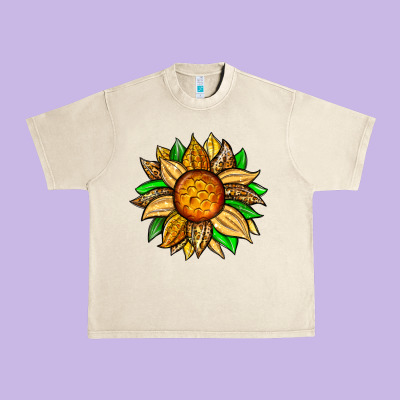 Pineapple Sunflower Urban Heavy Tee Designed By Zillion Design Studio