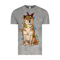 Cloud Rock christmas lights shiba inu Vintage Tee - RanaPortraitStore