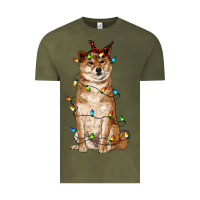 Vintage Olive christmas lights shiba inu Vintage Tee - RanaPortraitStore