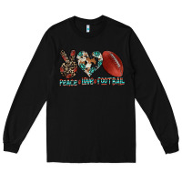 Black peace love football Long Sleeve Tee - CowhideDigitalArt