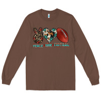 Chestnut peace love football Long Sleeve Tee - CowhideDigitalArt