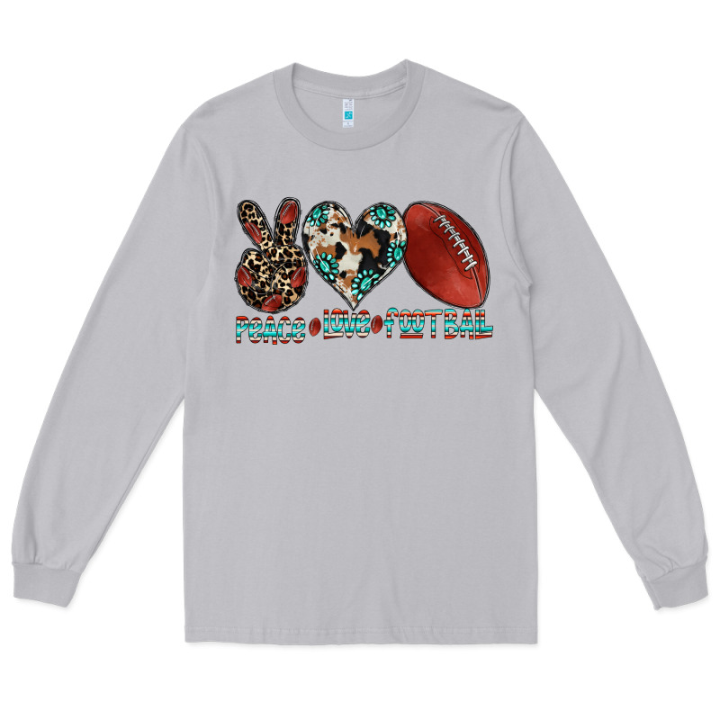Peace Love Football Long Sleeve Tee by CowhideDigitalArt | Teevron
