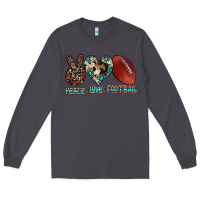 Smoke peace love football Long Sleeve Tee - CowhideDigitalArt