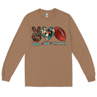Toasted Coconut peace love football Long Sleeve Tee - CowhideDigitalArt