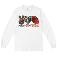 White peace love football Long Sleeve Tee - CowhideDigitalArt