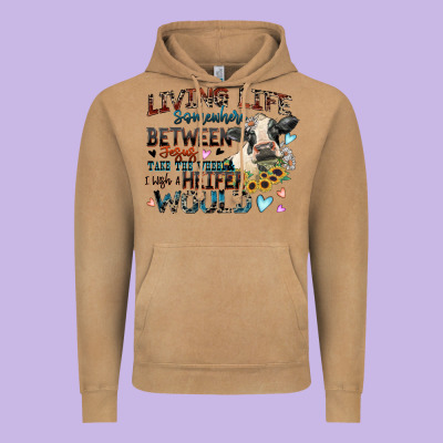 Living Life Somewhere Between Jesus Take The Wheel Vintage Hoodie Designed By Zillion Design Studio