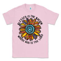 Bubblegum Pink blessed is the nation whose god is the lord Classic Tee - CowhideDigitalArt