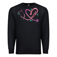 Black nurse heart Premium Sweatshirt - MaliasSmallBusiness