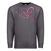 Charcoal Heather nurse heart Premium Sweatshirt - MaliasSmallBusiness