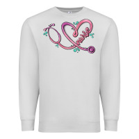 Dove Grey nurse heart Premium Sweatshirt - MaliasSmallBusiness