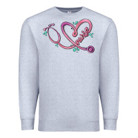 Heather Grey nurse heart Premium Sweatshirt - MaliasSmallBusiness