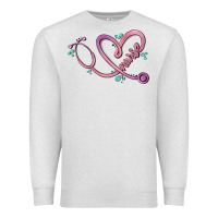 Oatmeal Heather nurse heart Premium Sweatshirt - MaliasSmallBusiness