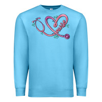 Ocean Blue nurse heart Premium Sweatshirt - MaliasSmallBusiness