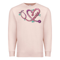 Pale Pink nurse heart Premium Sweatshirt - MaliasSmallBusiness