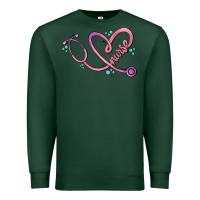 Sports Green nurse heart Premium Sweatshirt - MaliasSmallBusiness