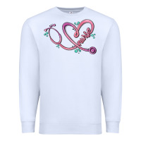 White nurse heart Premium Sweatshirt - MaliasSmallBusiness
