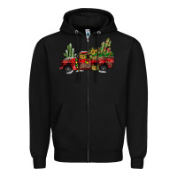 Black christmas truck Zipper Hoodie - JahusDesignShop