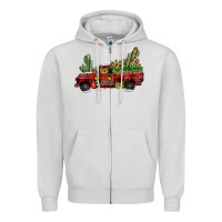 Dove Grey christmas truck Zipper Hoodie - JahusDesignShop