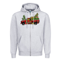 Heather Grey christmas truck Zipper Hoodie - JahusDesignShop