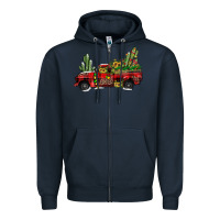 Navy christmas truck Zipper Hoodie - JahusDesignShop