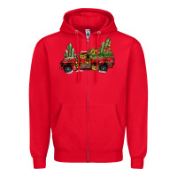 Red christmas truck Zipper Hoodie - JahusDesignShop