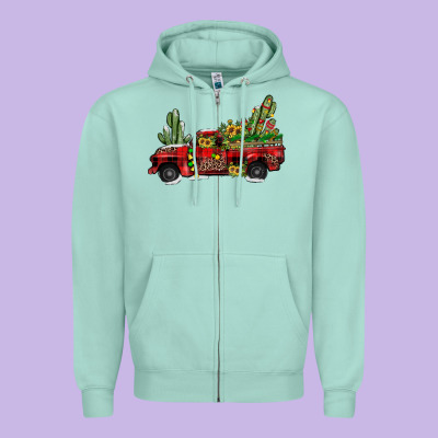 Christmas Truck Zipper Hoodie Designed By Jahusdesignshop