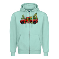 Seafoam christmas truck Zipper Hoodie - JahusDesignShop
