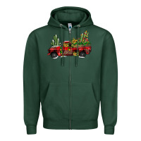 Sports Green christmas truck Zipper Hoodie - JahusDesignShop