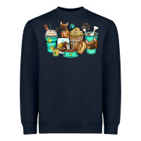 Navy french bulldog coffee cups Heavyweight Sweatshirt - Zillion Design Studio