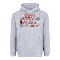 Heather Grey call me antisocial but please don't call me Heavyweight Hoodie - MaliasSmallBusiness