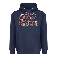Navy call me antisocial but please don't call me Heavyweight Hoodie - MaliasSmallBusiness