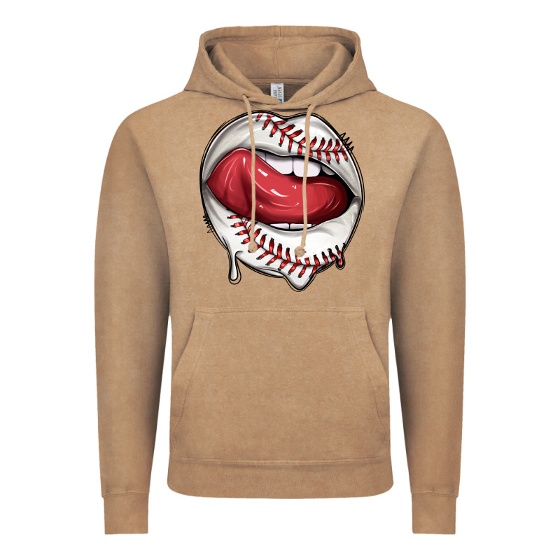 Sports Lips Baseball Vintage Hoodie by texasbilliewilder | Teevron