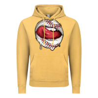 Vintage Mustard sports lips baseball Vintage Hoodie - texasbilliewilder