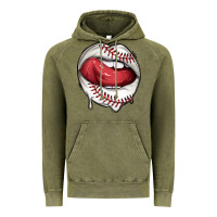 Vintage Olive sports lips baseball Vintage Hoodie - texasbilliewilder
