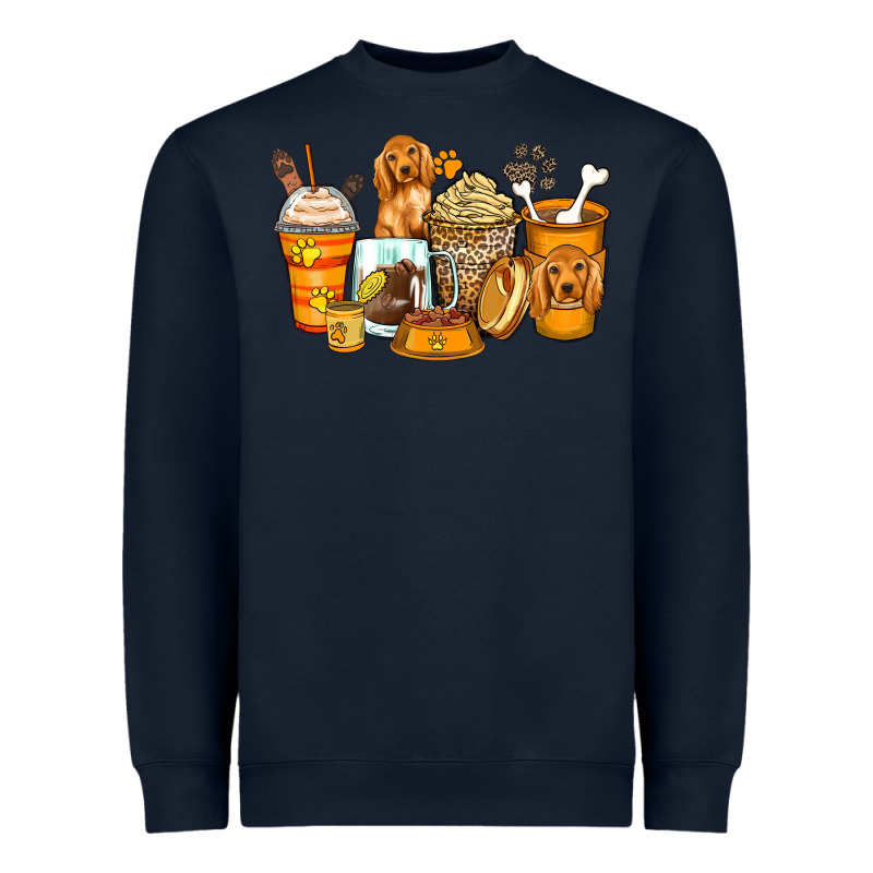 Cocker Spaniel Coffee Cups Heavyweight Sweatshirt by Zillion Design Studio | Teevron