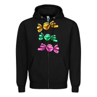 Black colorful candies Zipper Hoodie - AdoDesignShop